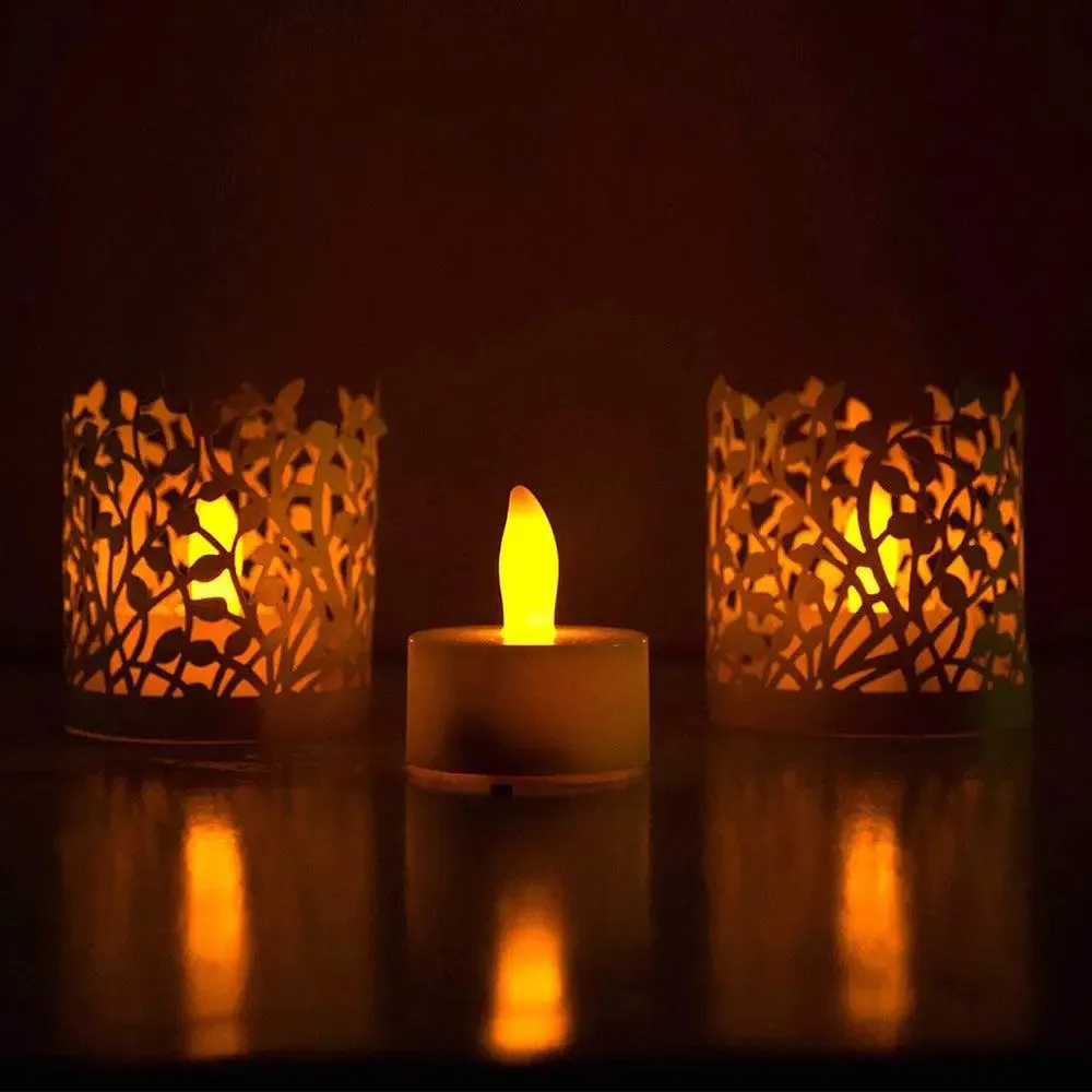 Warm White Festive Diya LED Light Candle - Set of 12