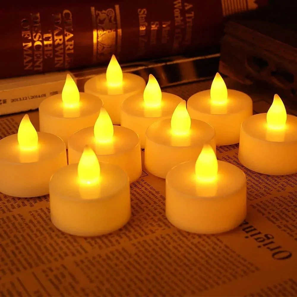 Warm White Festive Diya LED Light Candle - Set of 12