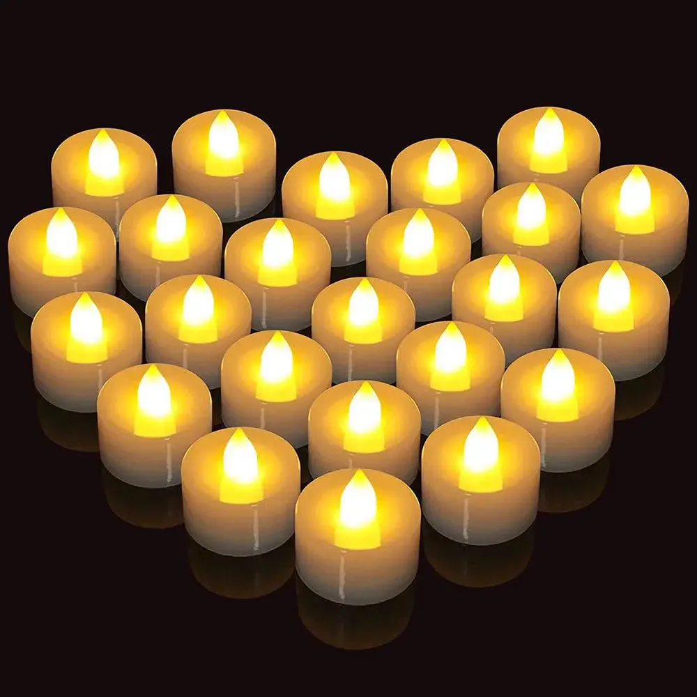 Warm White Festive Diya LED Light Candle - Set of 24