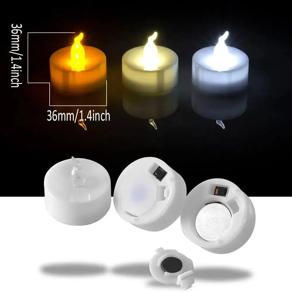 Warm White Festive Diya LED Light Candle - Set of 24