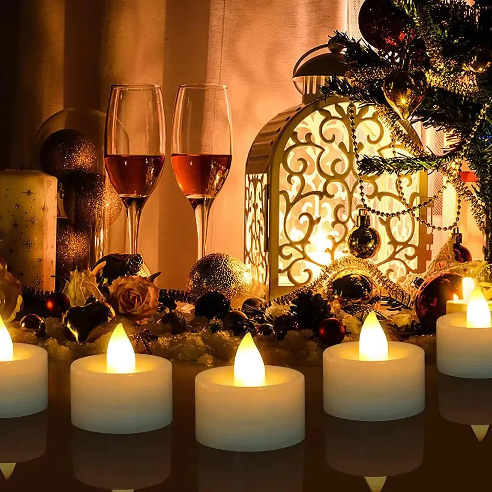 Warm White Festive Diya LED Light Candle - Set of 24