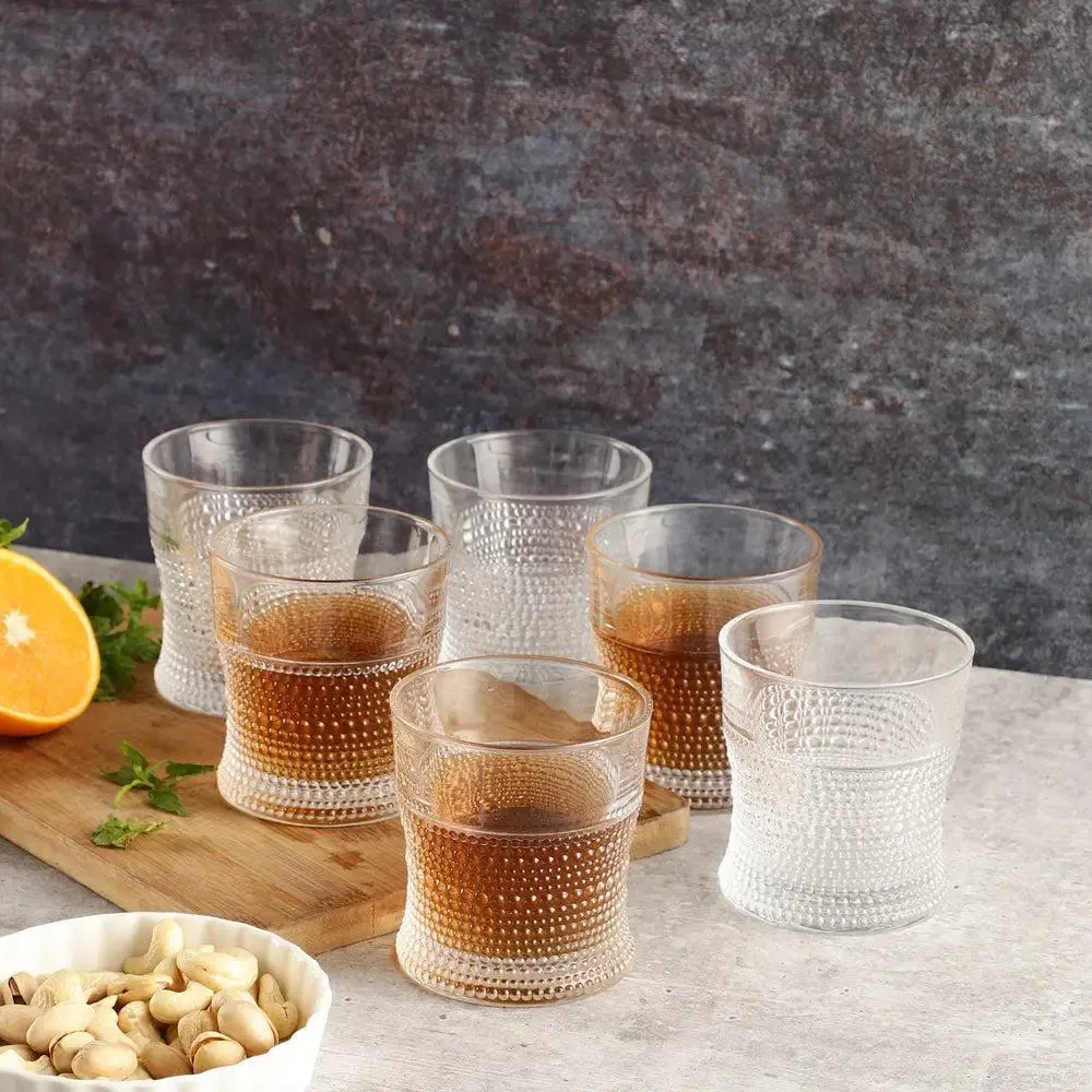 Water Textured Designer Glasses Set Of 6