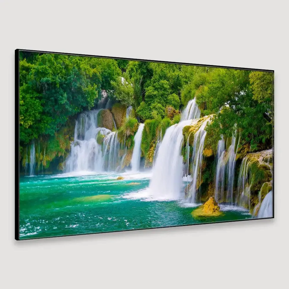 Waterfall Jungle Nature Scenery Canvas  Wall Painting With Frame