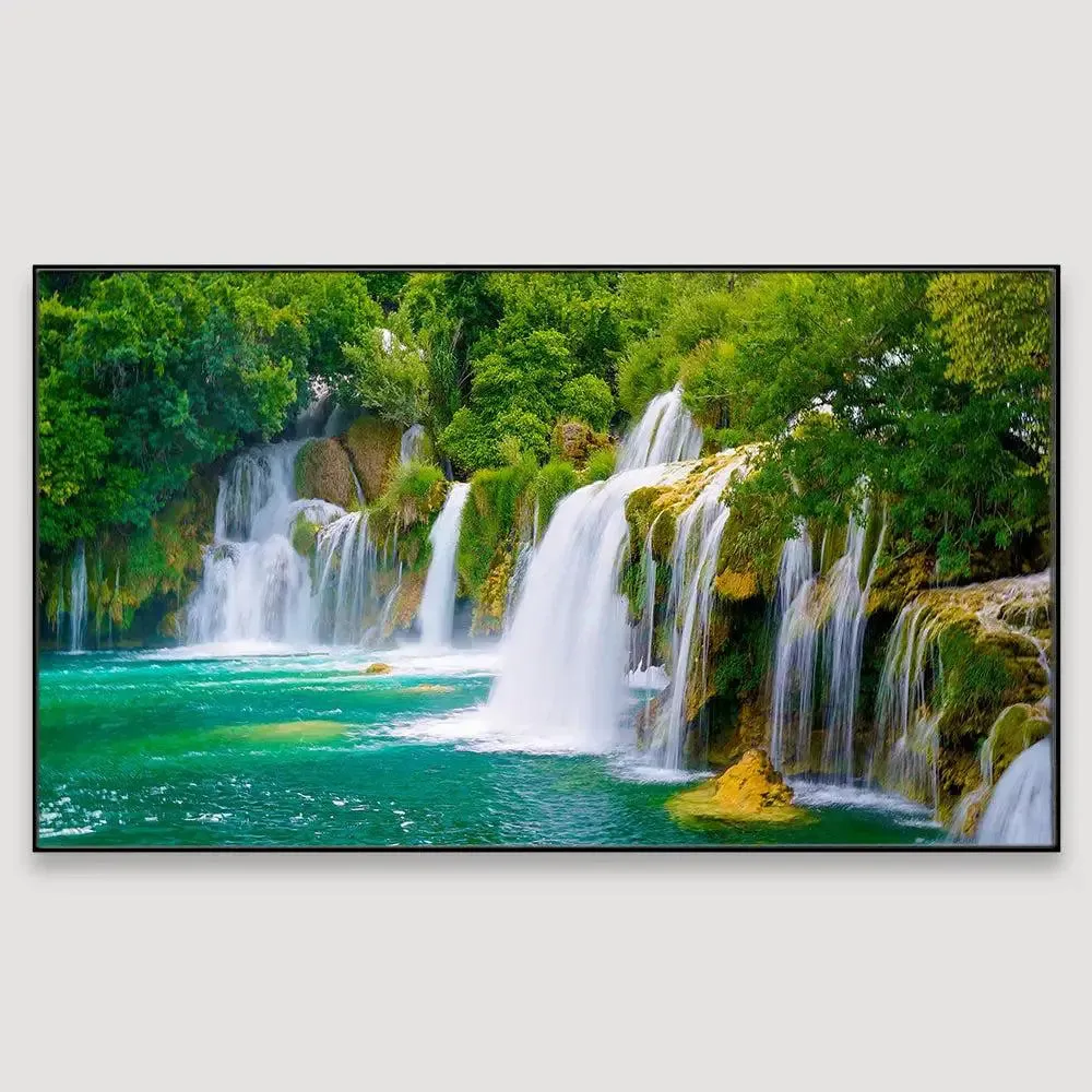Waterfall Jungle Nature Scenery Canvas  Wall Painting With Frame