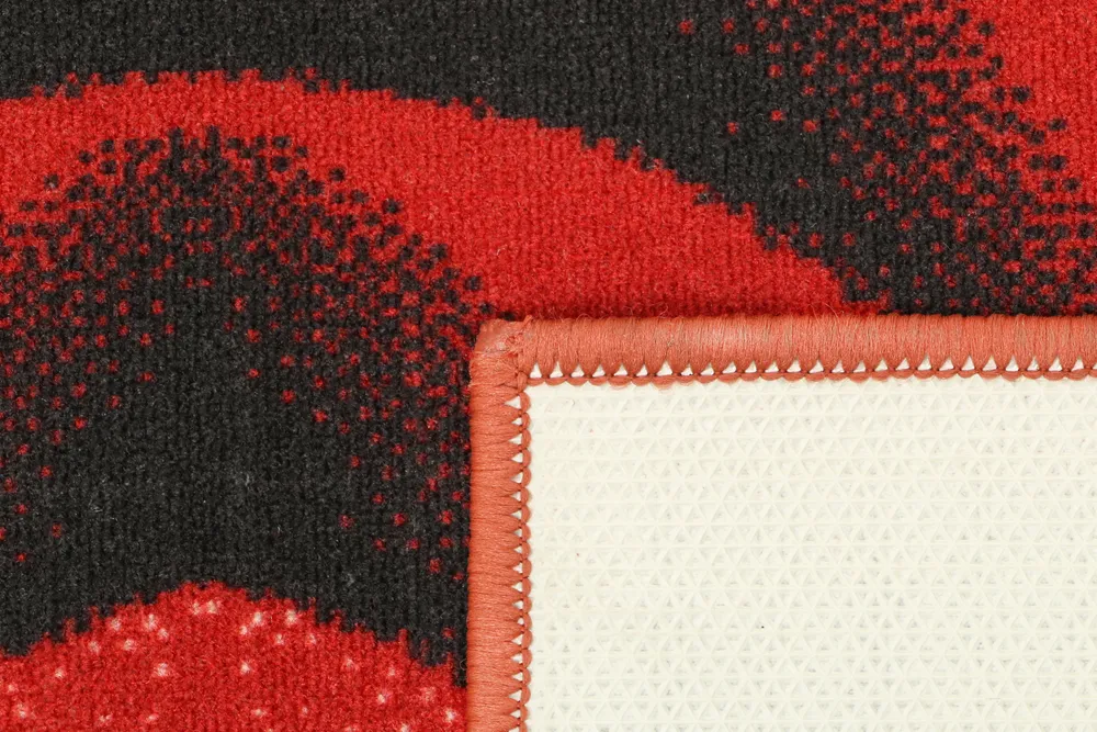 Wave Pattern Orange & Black Premium Quality Area Carpet