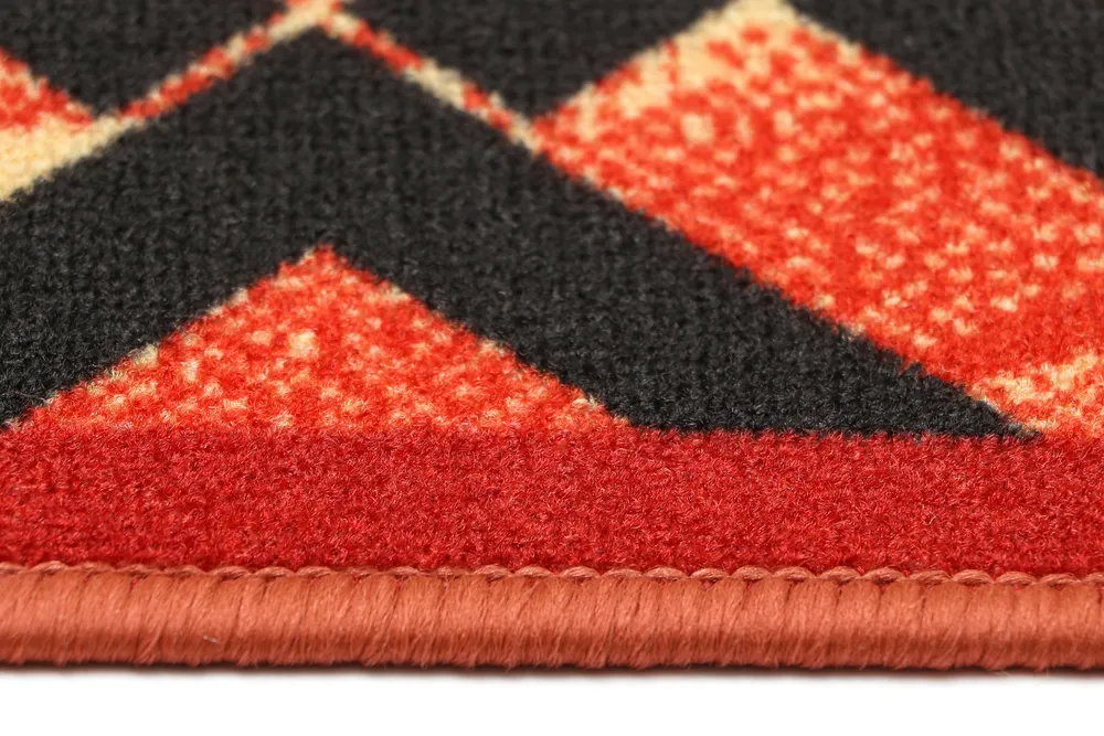 Wave Pattern Orange & Black Premium Quality Area Carpet
