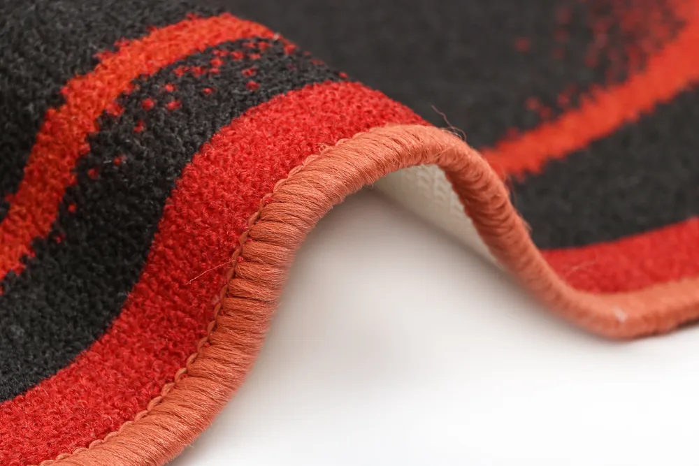Wave Pattern Orange & Black Premium Quality Area Carpet