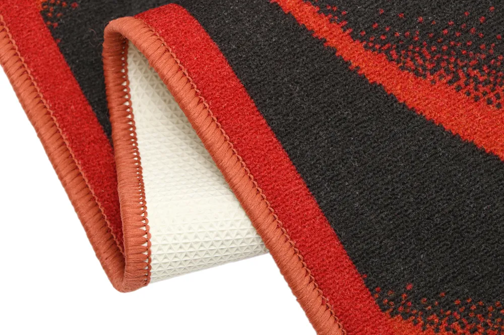 Wave Pattern Orange & Black Premium Quality Area Carpet