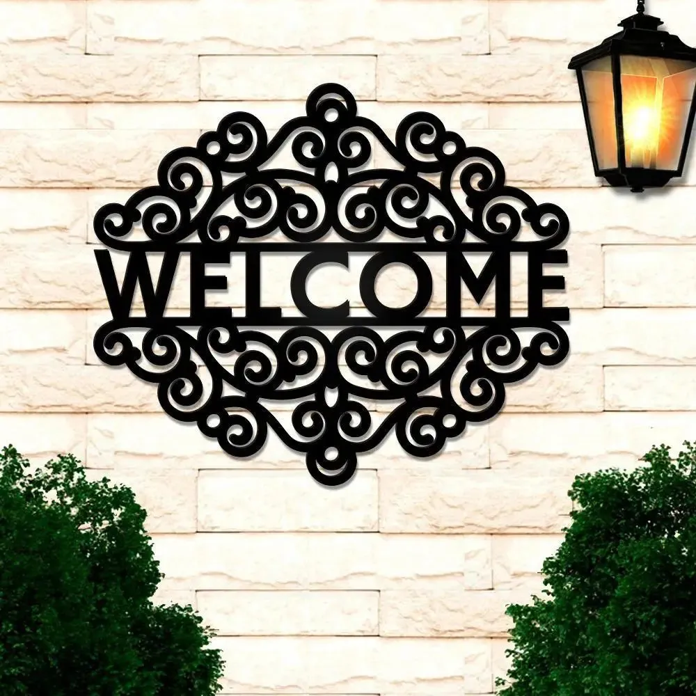 Welcome Design Wooden Wall Hanging, Living Room Wooden Wall Decoration Medium(15 inch X 17 inch)