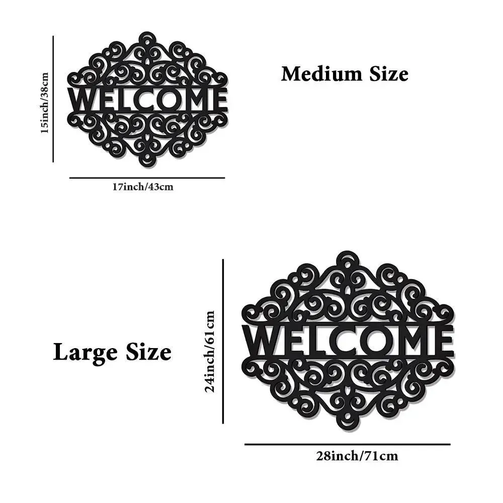 Welcome Design Wooden Wall Hanging, Living Room Wooden Wall Decoration Medium(15 inch X 17 inch)