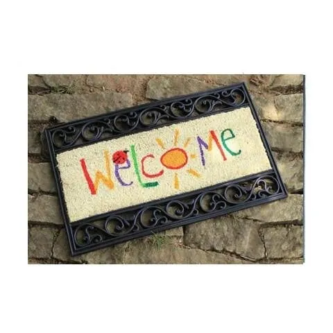 "Welcome" Printed Coco Rubber Doormat