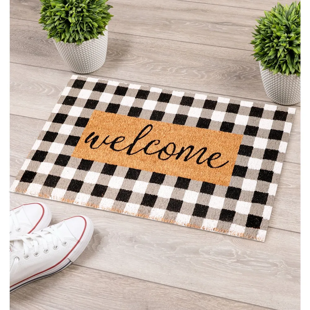 Welcome Printed Natural Coir Doormat