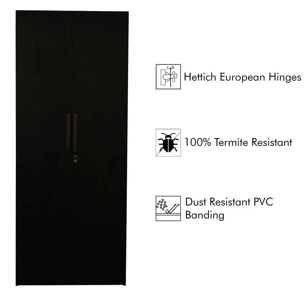 Wenge Engineered Wood 2 Door Wardrobe