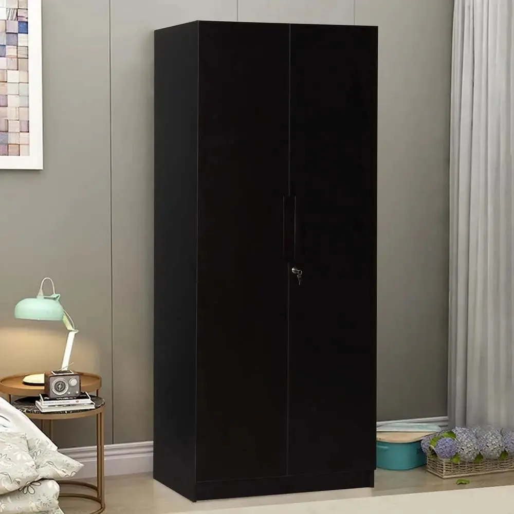 Wenge Engineered Wood 2 Door Wardrobe With Drawer