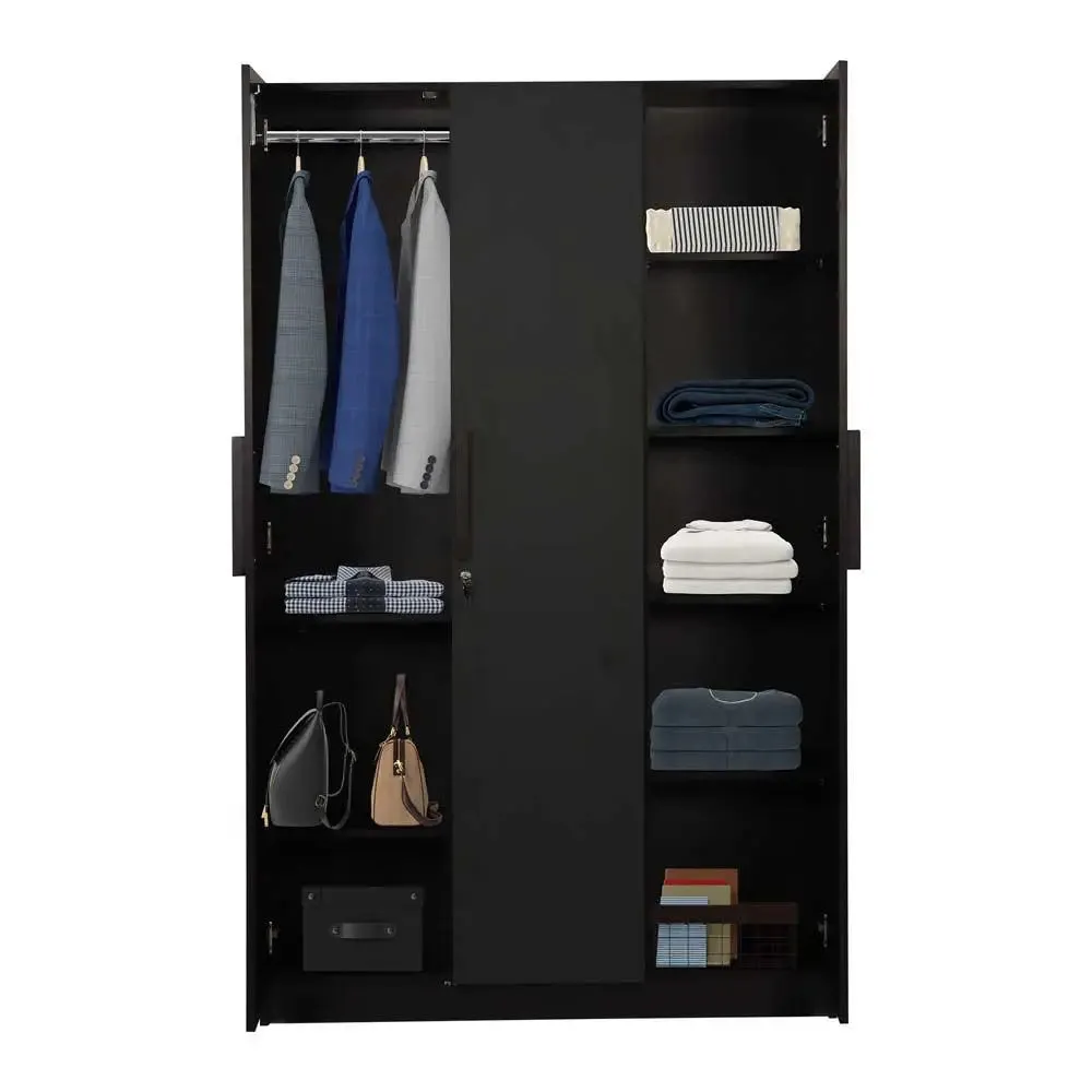 Wenge Engineered Wood 3 Door Wardrobe
