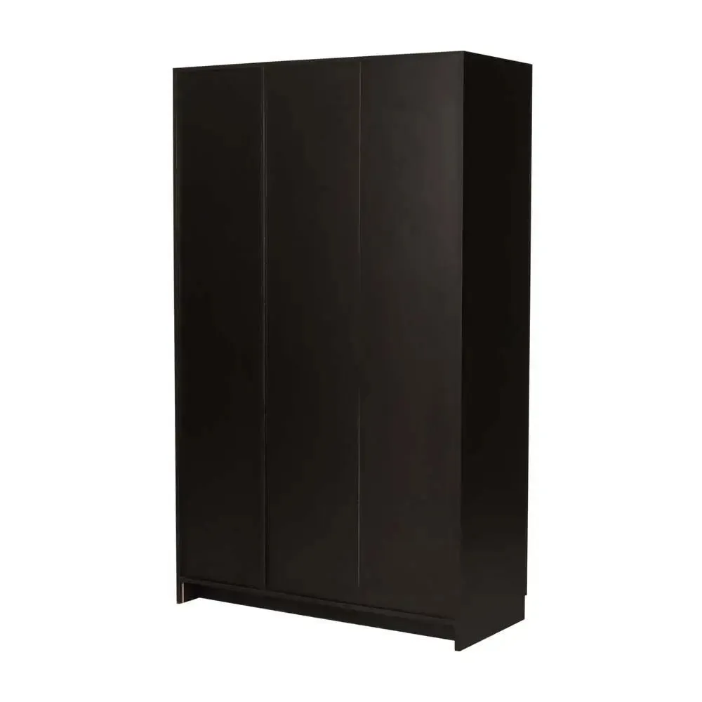 Wenge Engineered Wood 3 Door Wardrobe With Mirror