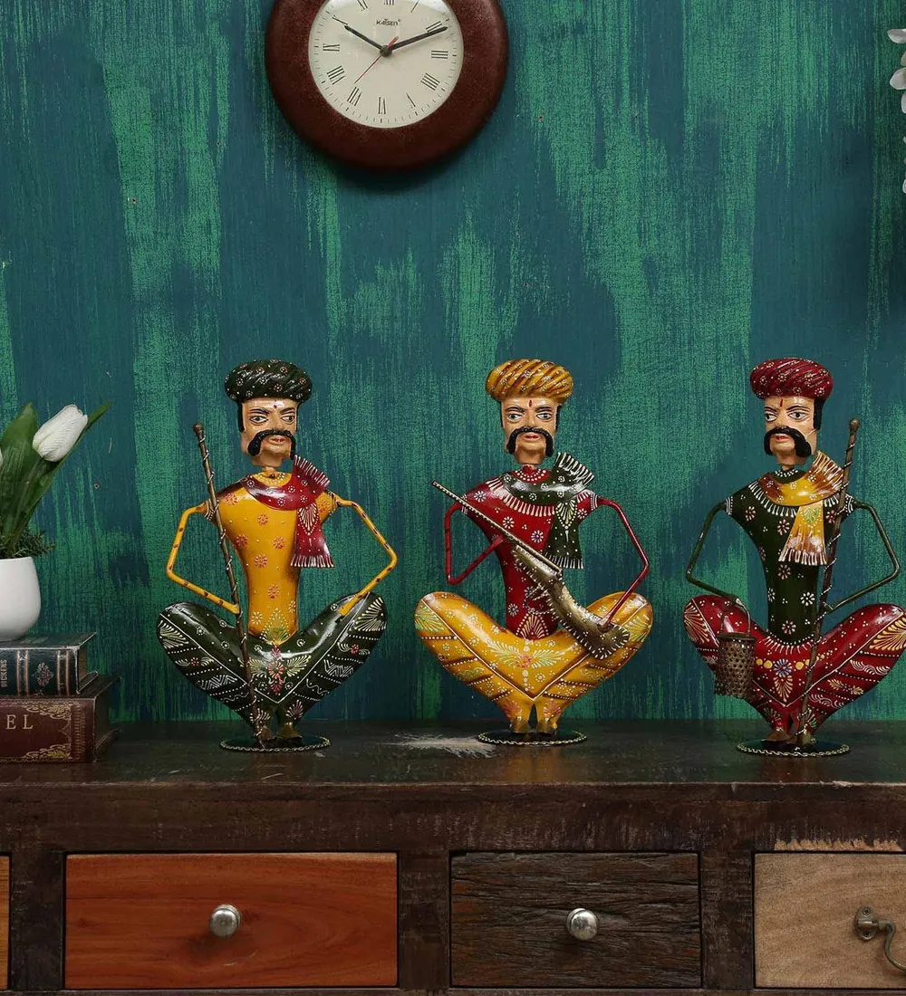 West Indian Musicians Rajasthani Art Human Figurines / Showpiece