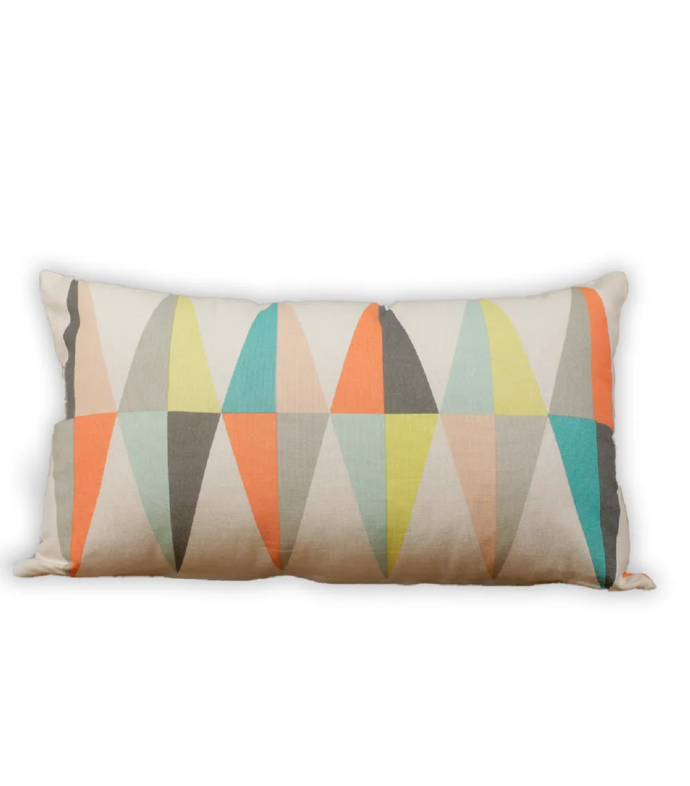 White Base Rhombus 13X19 Cushion Cover