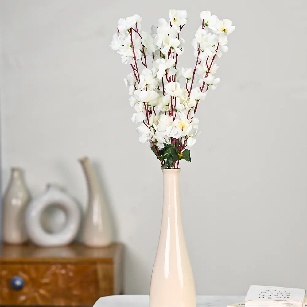 White Blossoms Artificial Flowers Set Of 2
