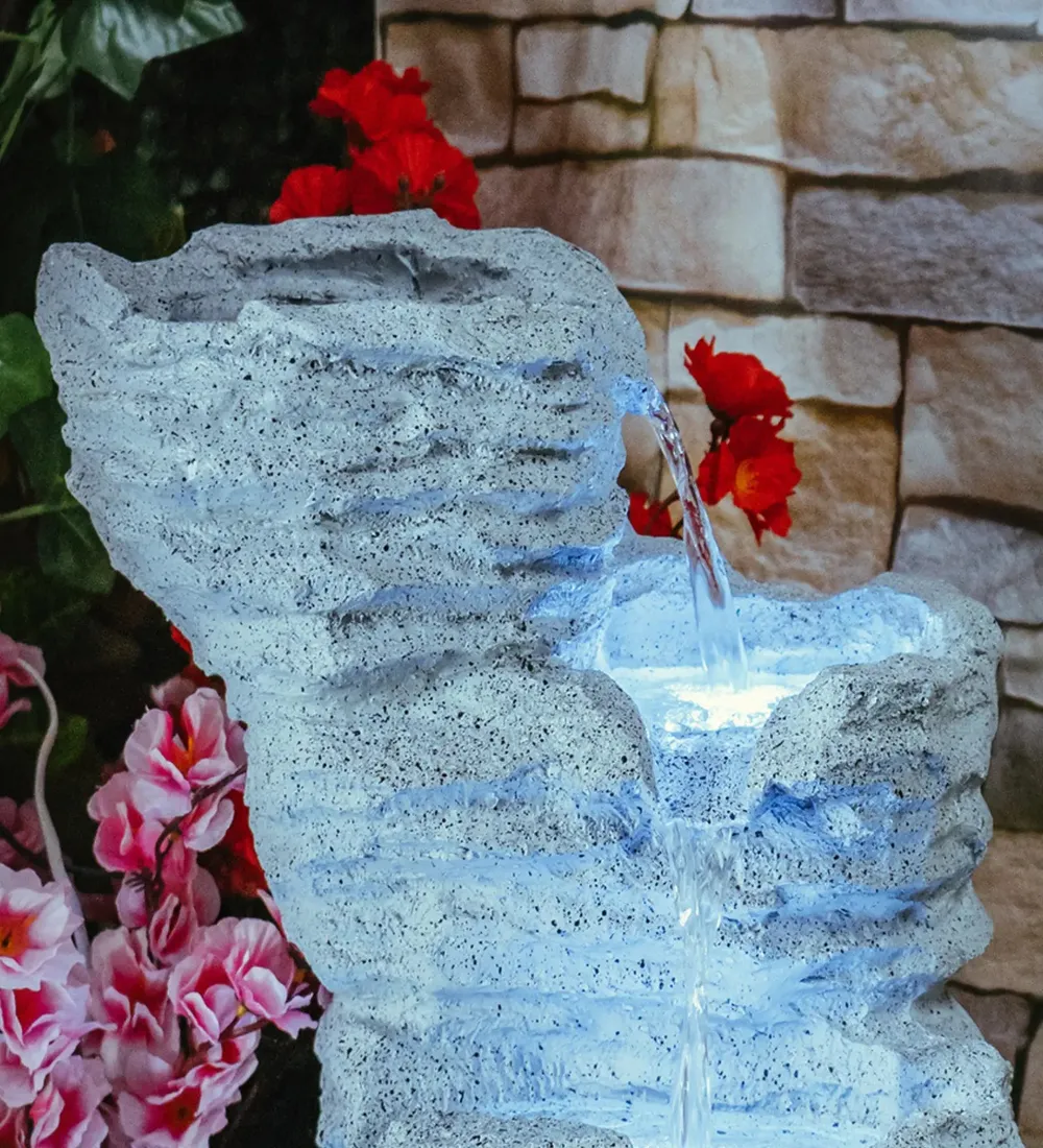 White-Coloured Solid Rock Cavern Water Fountain