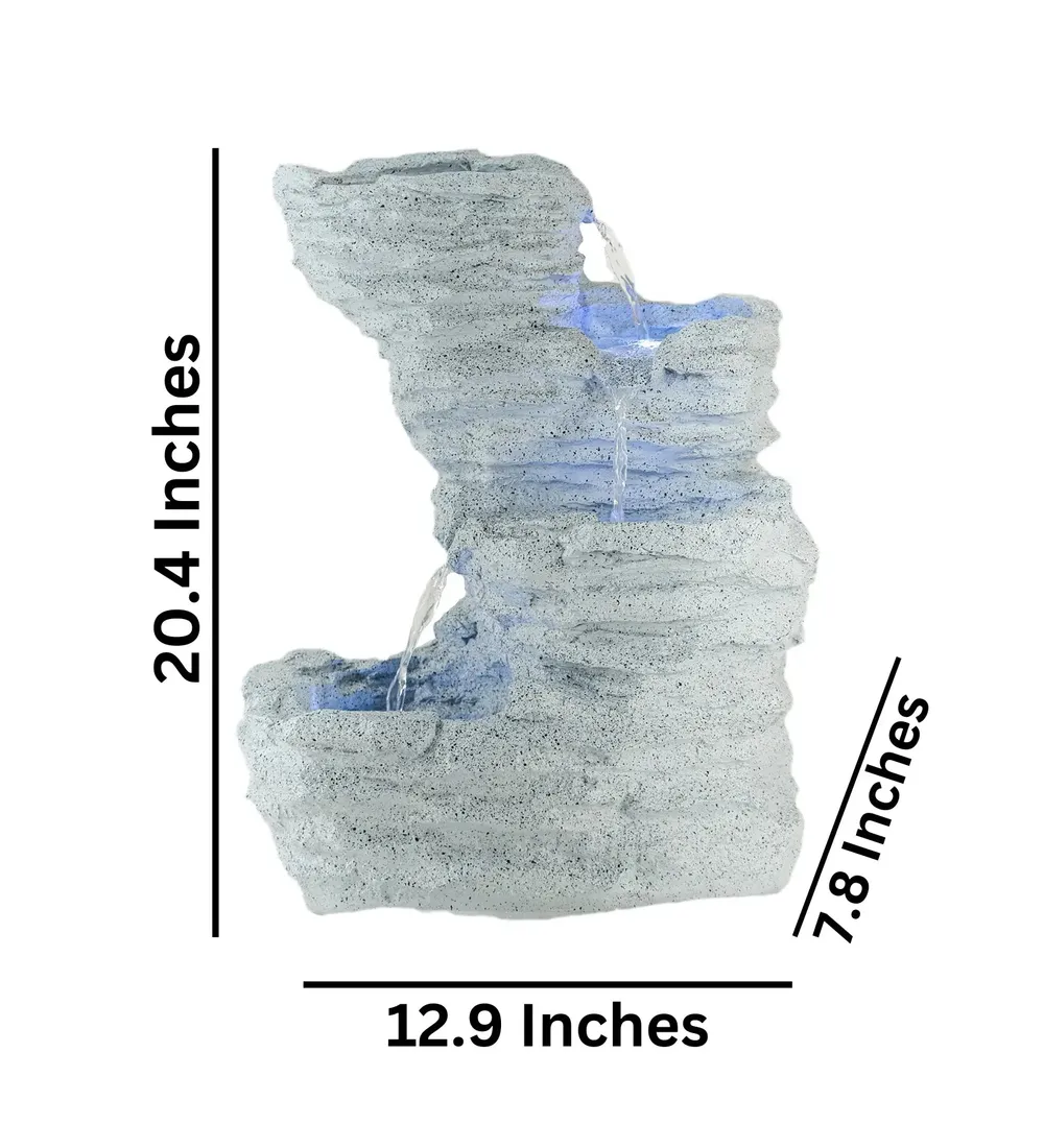 White-Coloured Solid Rock Cavern Water Fountain