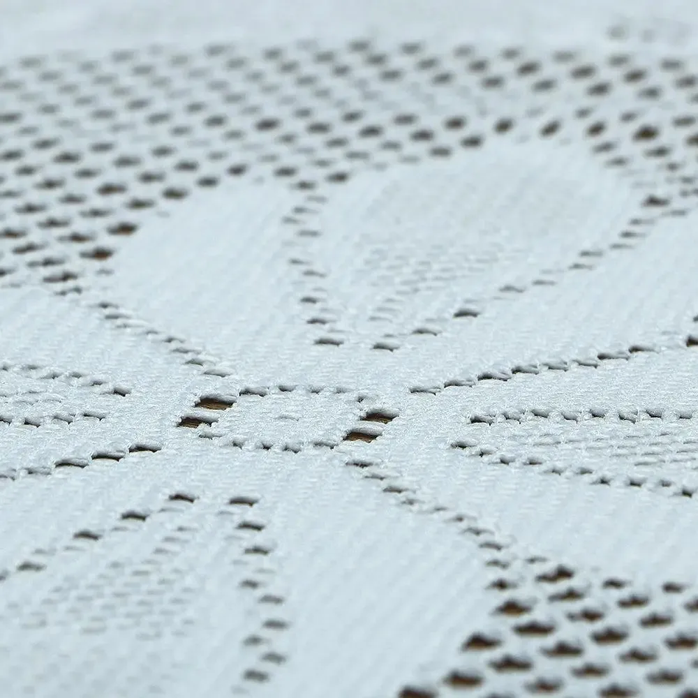 White Designer Polyester Placemat Set Of 6