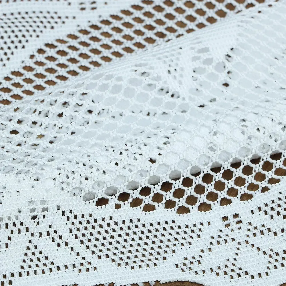 White Designer Polyester Placemat Set Of 6