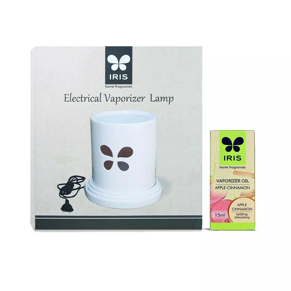 White Electric Vaporizer With Aroma Oil (Lemon Grass /  Lavender / Jasmine / Apple Cinnamon / Sandalwood /Amber Rose) AMBER ROSE