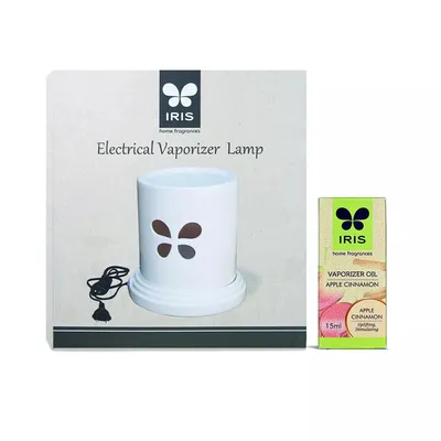 White Electric Vaporizer With Aroma Oil (Lemon Grass /  Lavender / Jasmine / Apple Cinnamon / Sandalwood /Amber Rose)