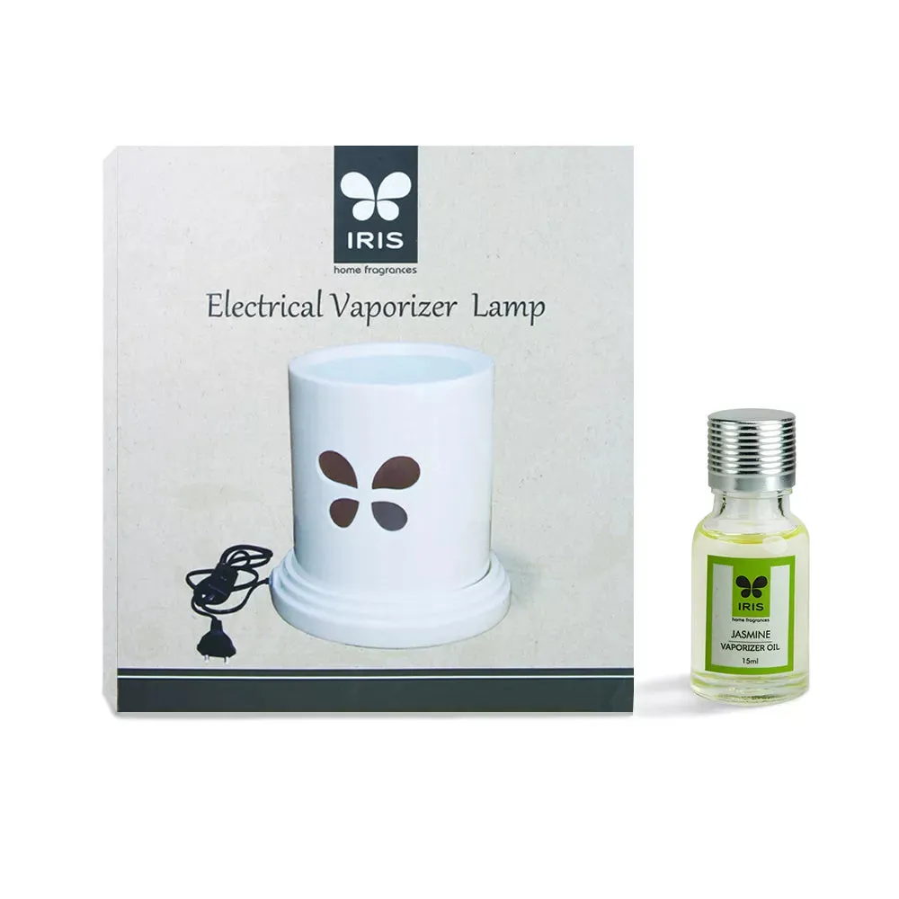 White Electric Vaporizer With Aroma Oil (Lemon Grass /  Lavender / Jasmine / Apple Cinnamon / Sandalwood /Amber Rose) AMBER ROSE