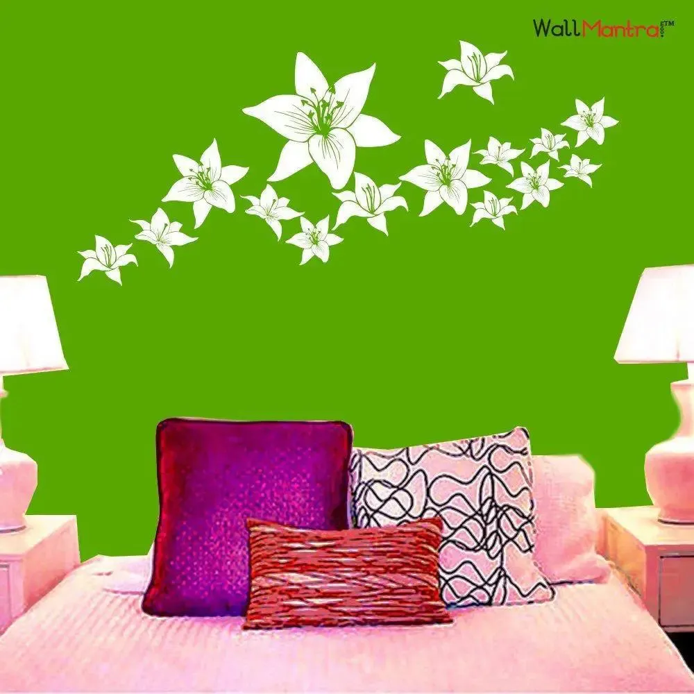 White Flower Floral Wall Sticker For Home Decor