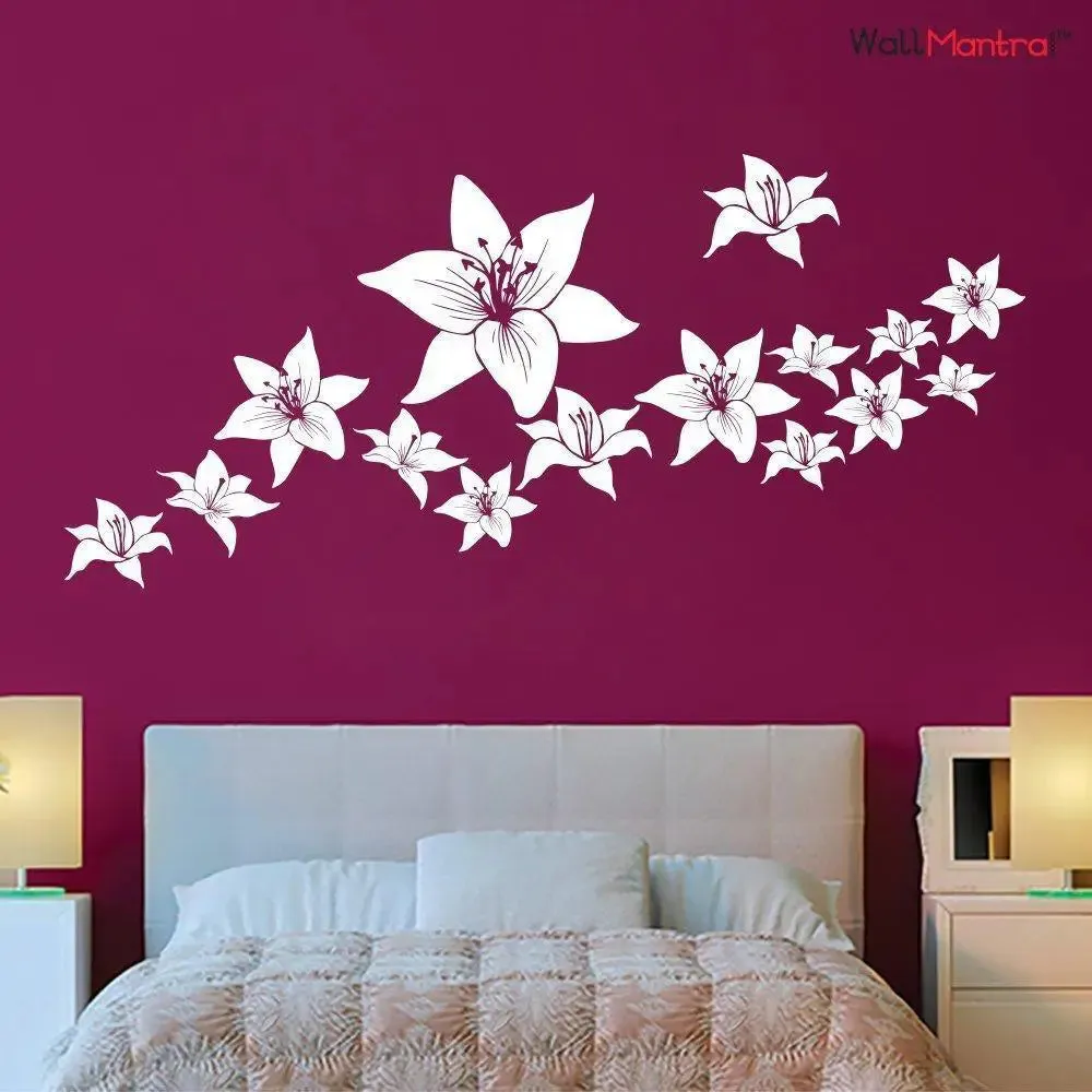 White Flower Floral Wall Sticker For Home Decor