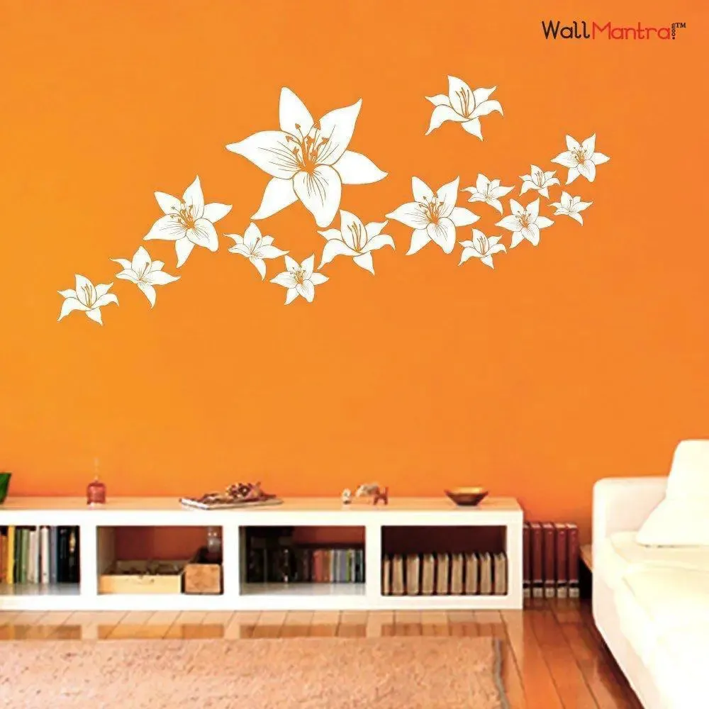 White Flower Floral Wall Sticker For Home Decor