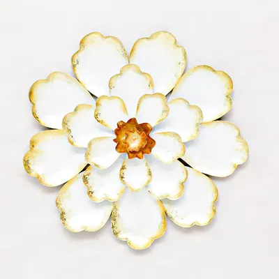 White Flower Metal Wall Decor