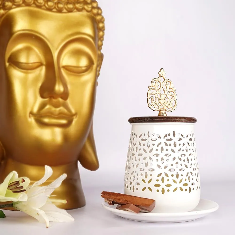 White & Golden Divine Tea Light Diffuser