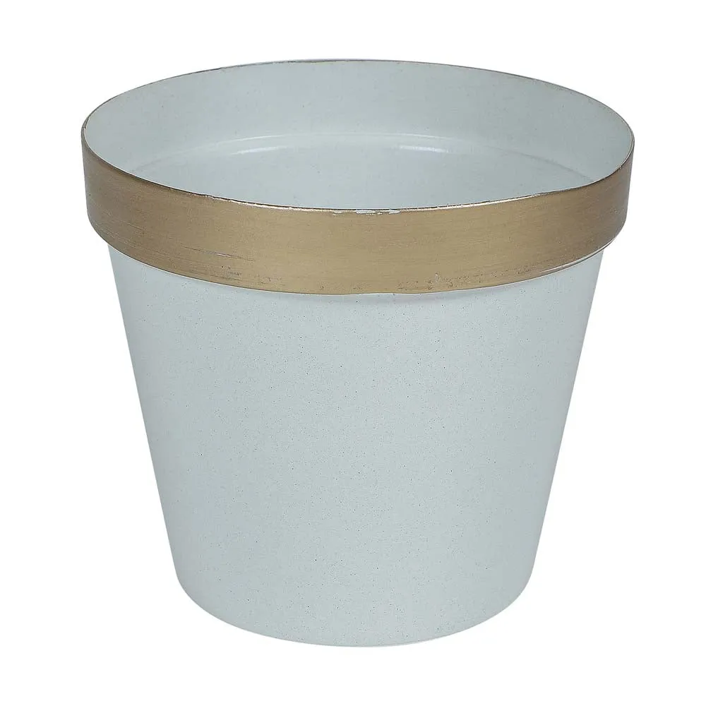 White & Golden Metal Plant Pots Set Of 5
