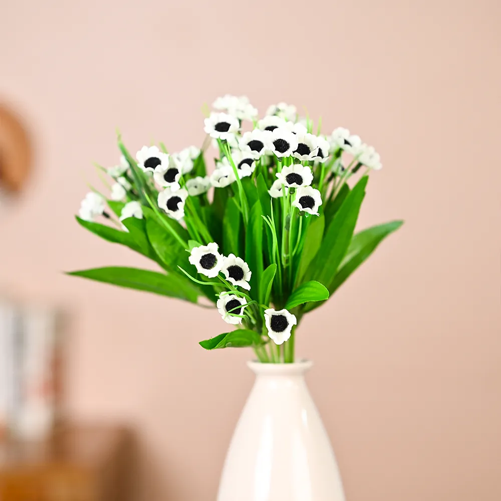 White Goldstrum Artificial Flower Strands Set Of 2