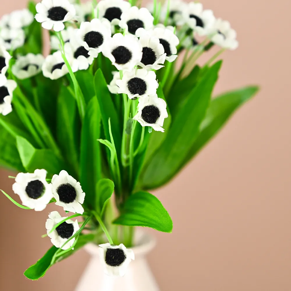 White Goldstrum Artificial Flower Strands Set Of 2