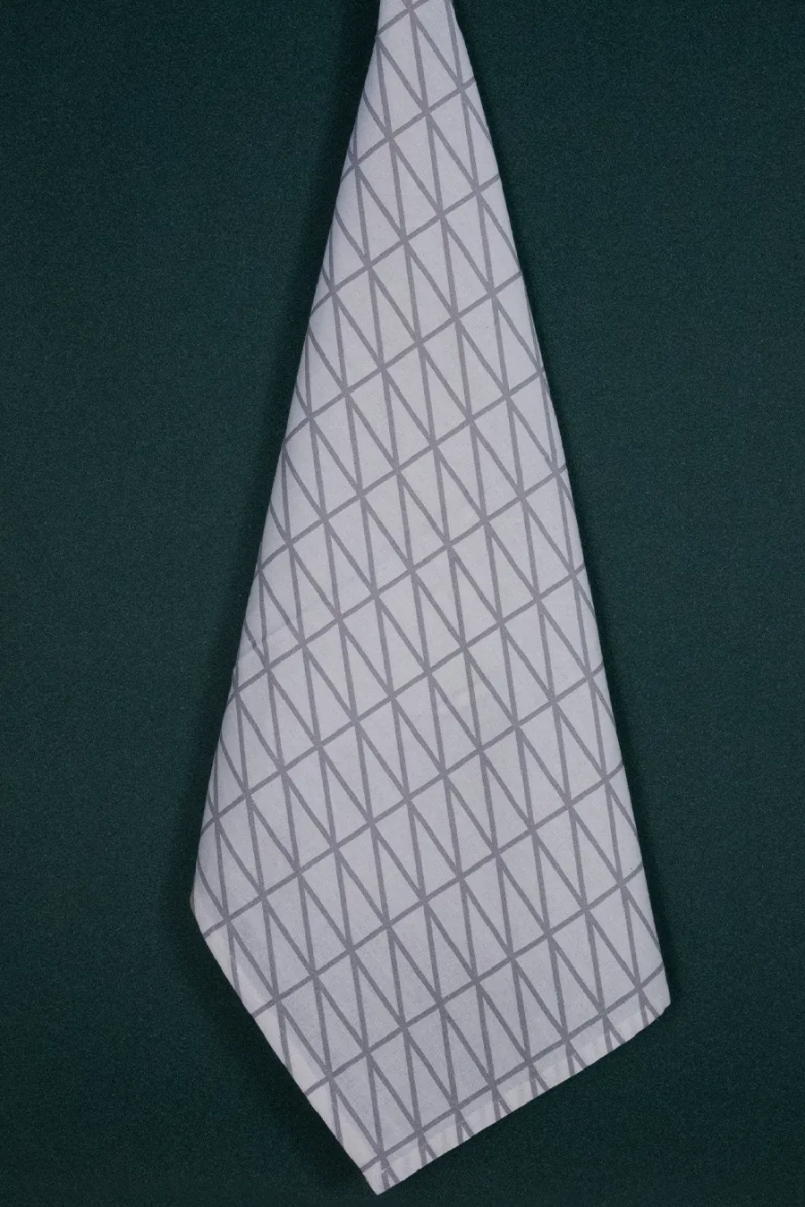 White Gray Parallel Line Stripe Print Hand Towel