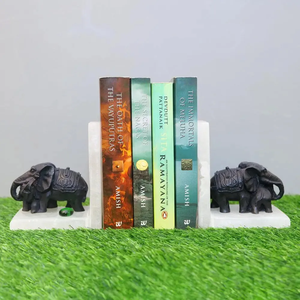 White Italian Marble Bookend (Set of 2)