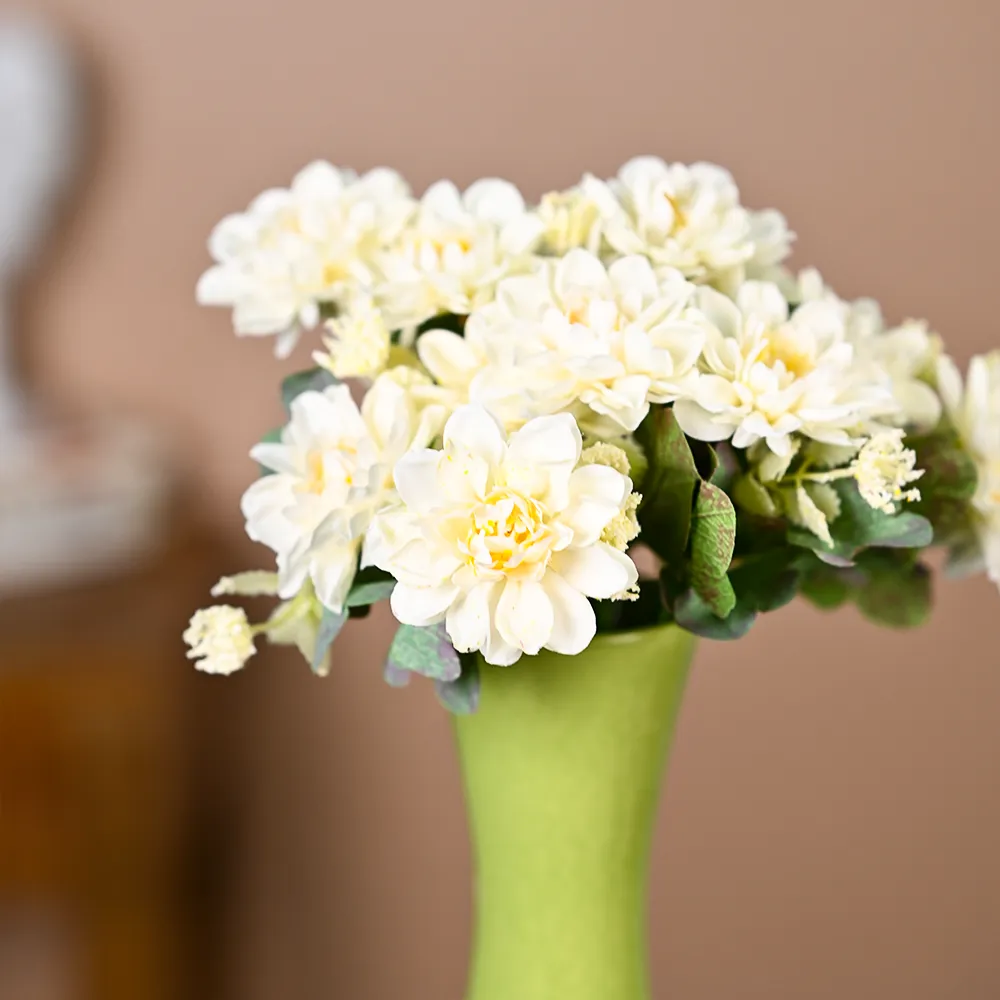White Jasmine Artificial Flowers Bunch Set Of 2