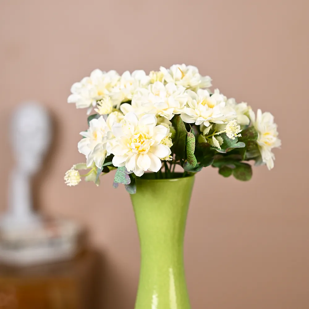 White Jasmine Artificial Flowers Bunch Set Of 2