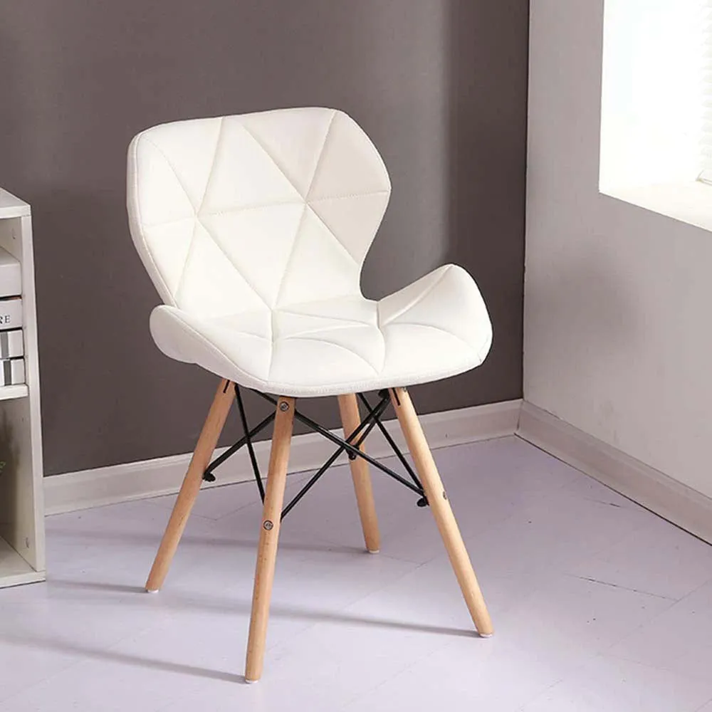 White Leatherette Contemporary Accent Chair Pack Of 1 &amp; 2 Set of 1