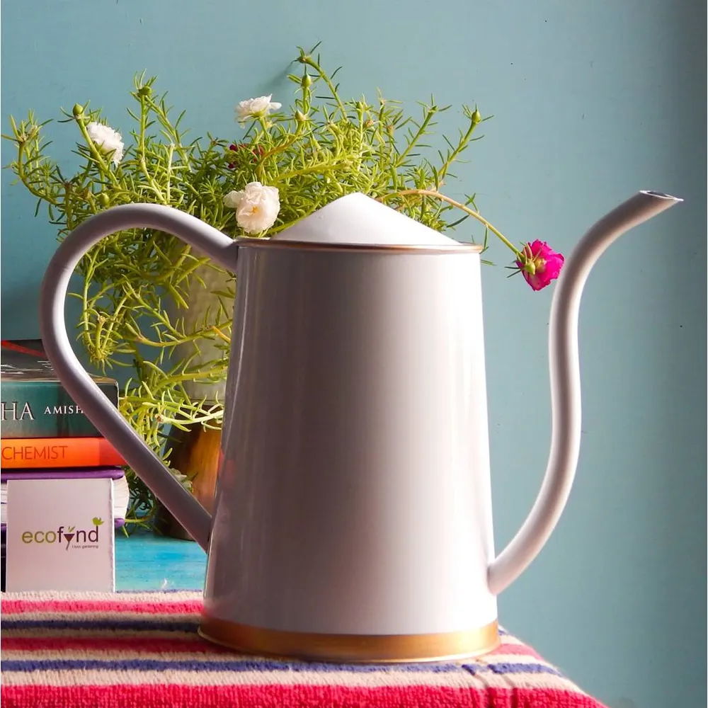 White Metal Watering Can For Home Gardening