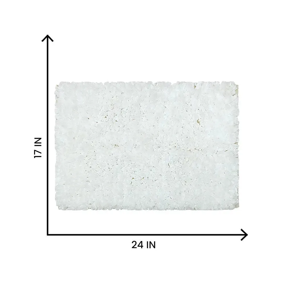 White Premium Super Soft Cotton Bathmat (17 x 24) Inches