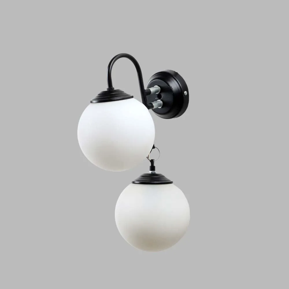 White Solid Doom shaped Glass SideWall Lamp Single Piece