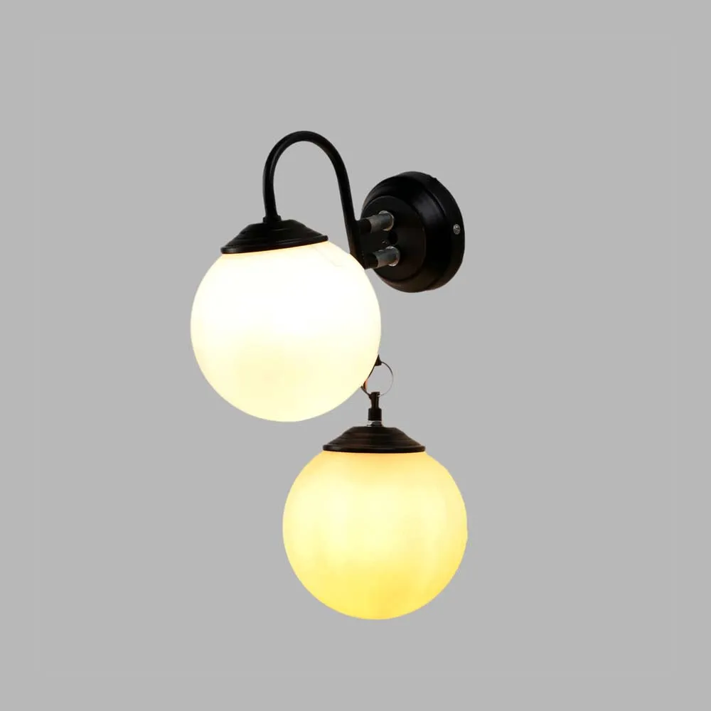 White Solid Doom shaped Glass SideWall Lamp Single Piece