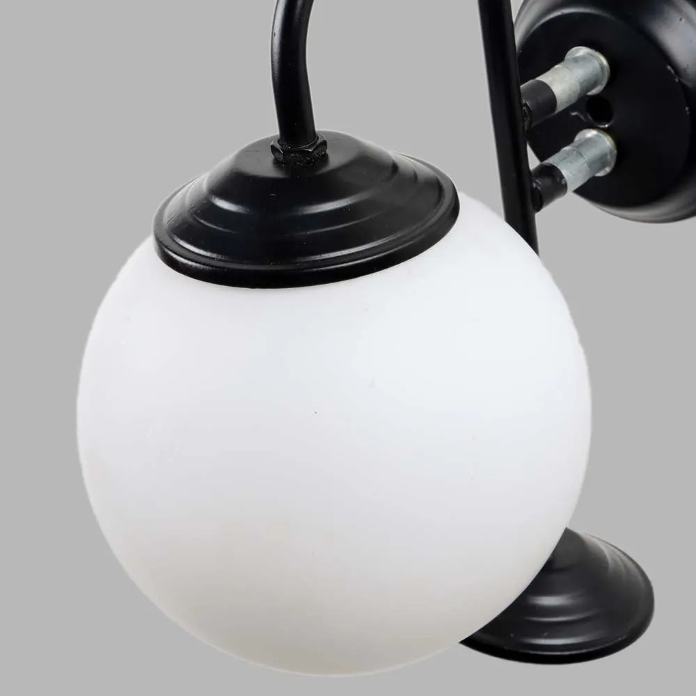 White Solid Doom shaped Glass SideWall Lamp Single Piece