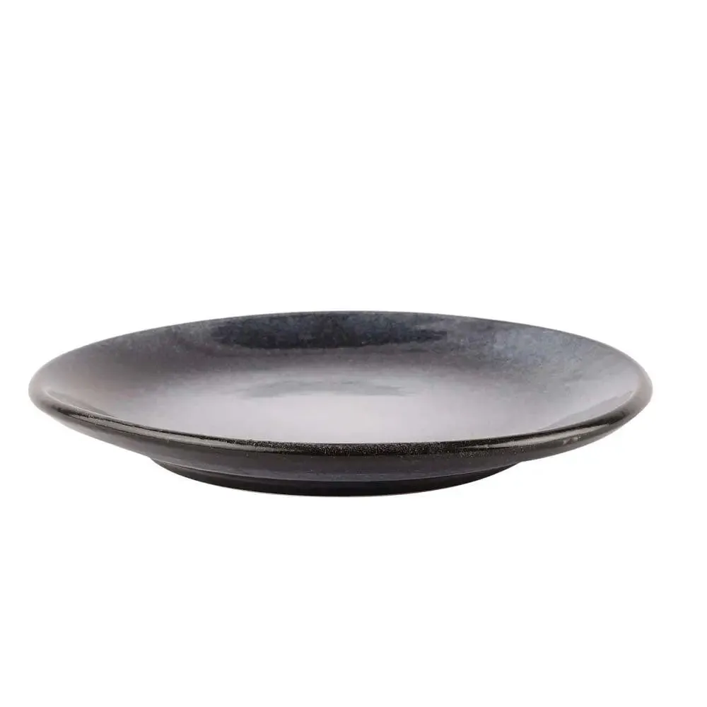 White Sprayed Black Decorative Ceramic Quater Plates Set Of 4
