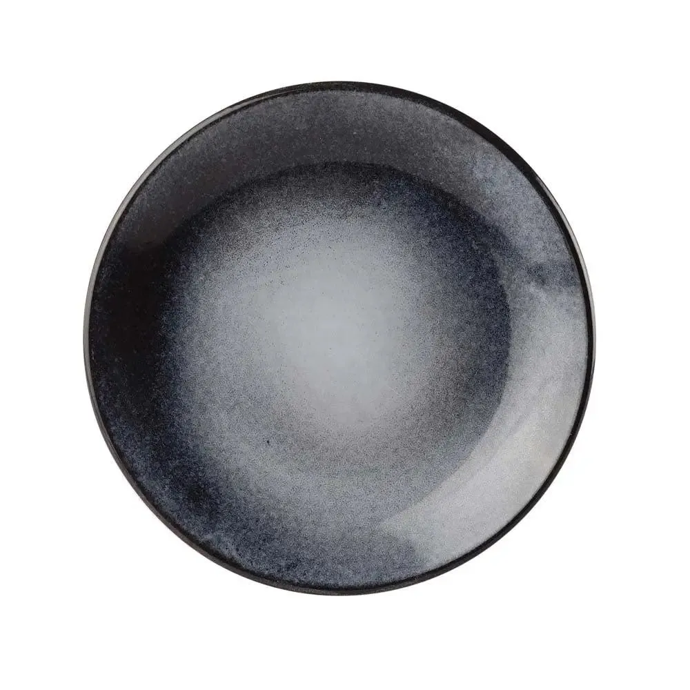 White Sprayed Black Decorative Ceramic Quater Plates Set Of 4